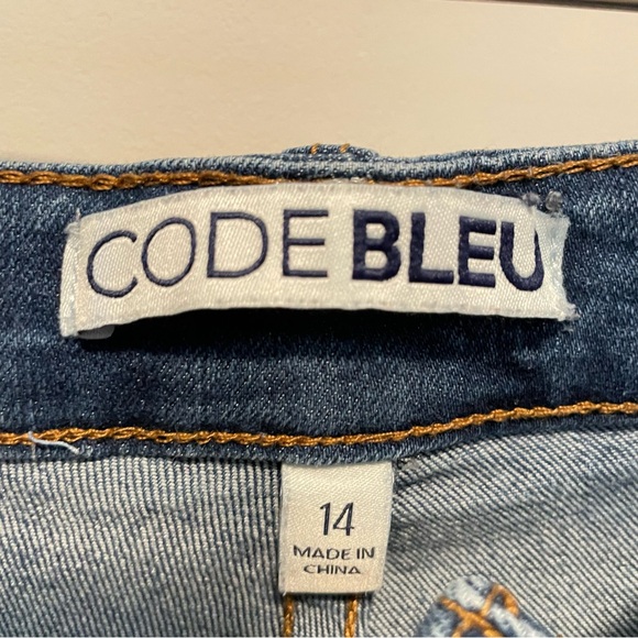 Code Bleu High Rise Straight Ankle Jeans Size 14 Blue Medium Wash Stretch - Picture 4 of 4